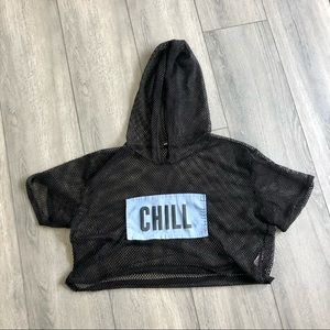 Mesh Cropped Hoodie